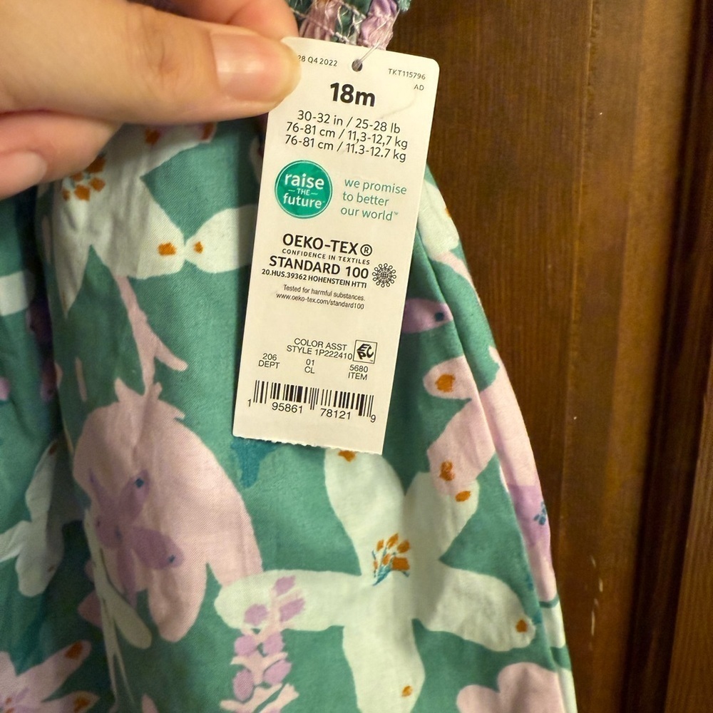 Baby Girls Carter’s one piece sun suit dress 18 mos NWT - Picture 3 of 3